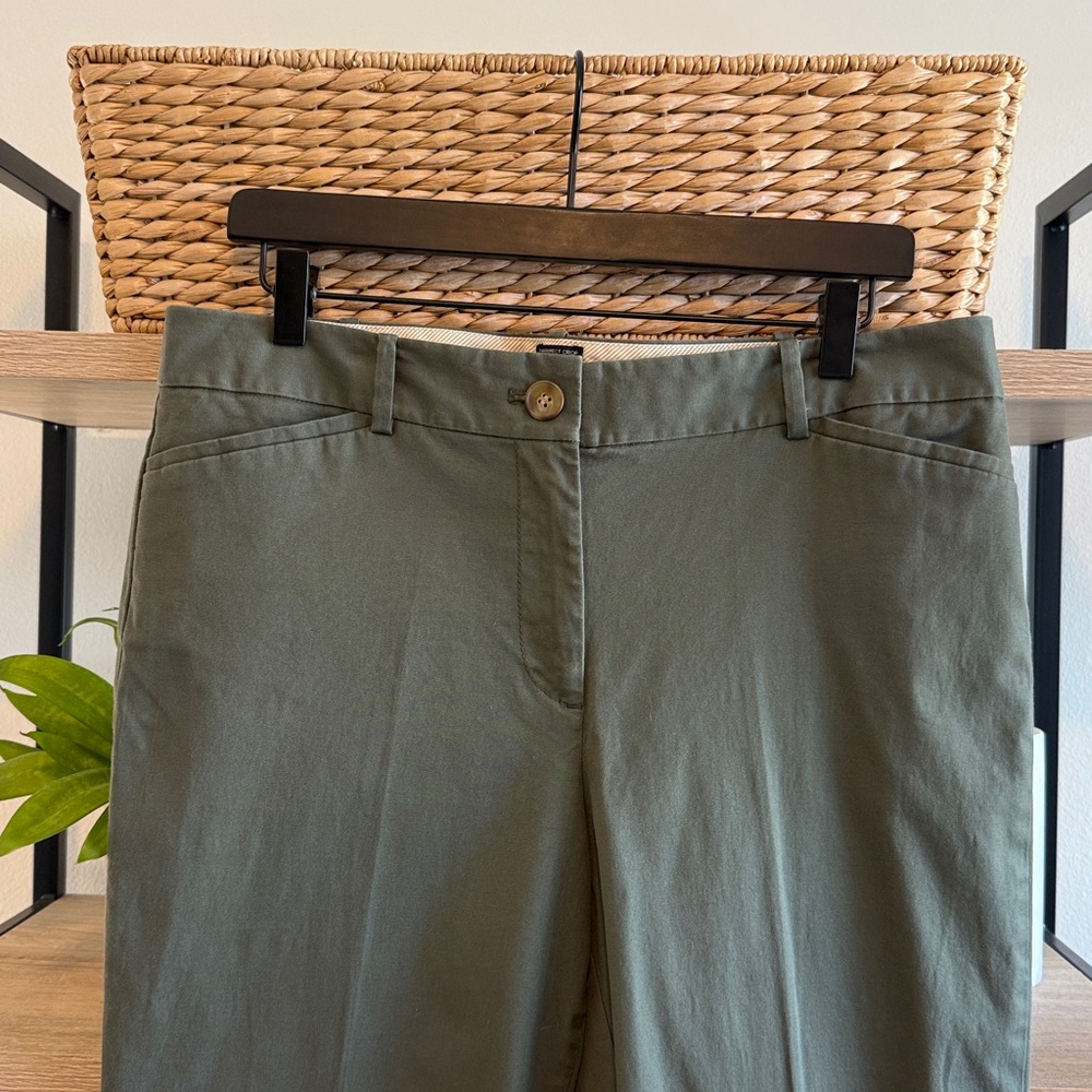 Talbots The Perfect Crop Green Woven Twill Chino Casual Dress Pant Trouser, 10 - Picture 2 of 7